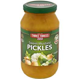 Three Threes Sweet Mustard Pickles 520g