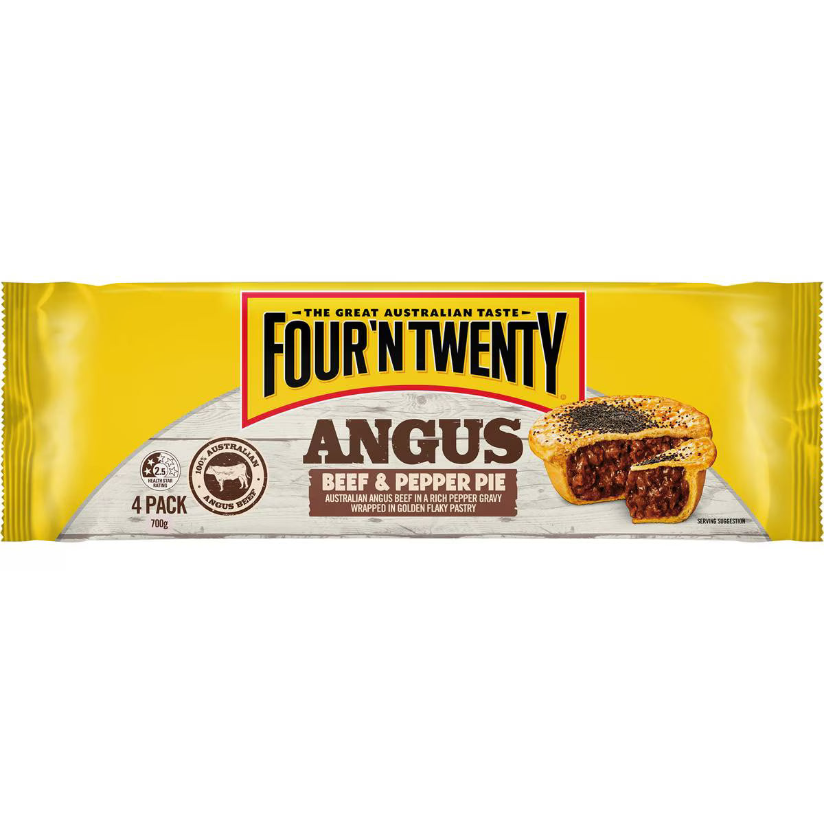 Frozen Four'N Twenty Angus Beef & Pepper Pies 4 Pack | 700g