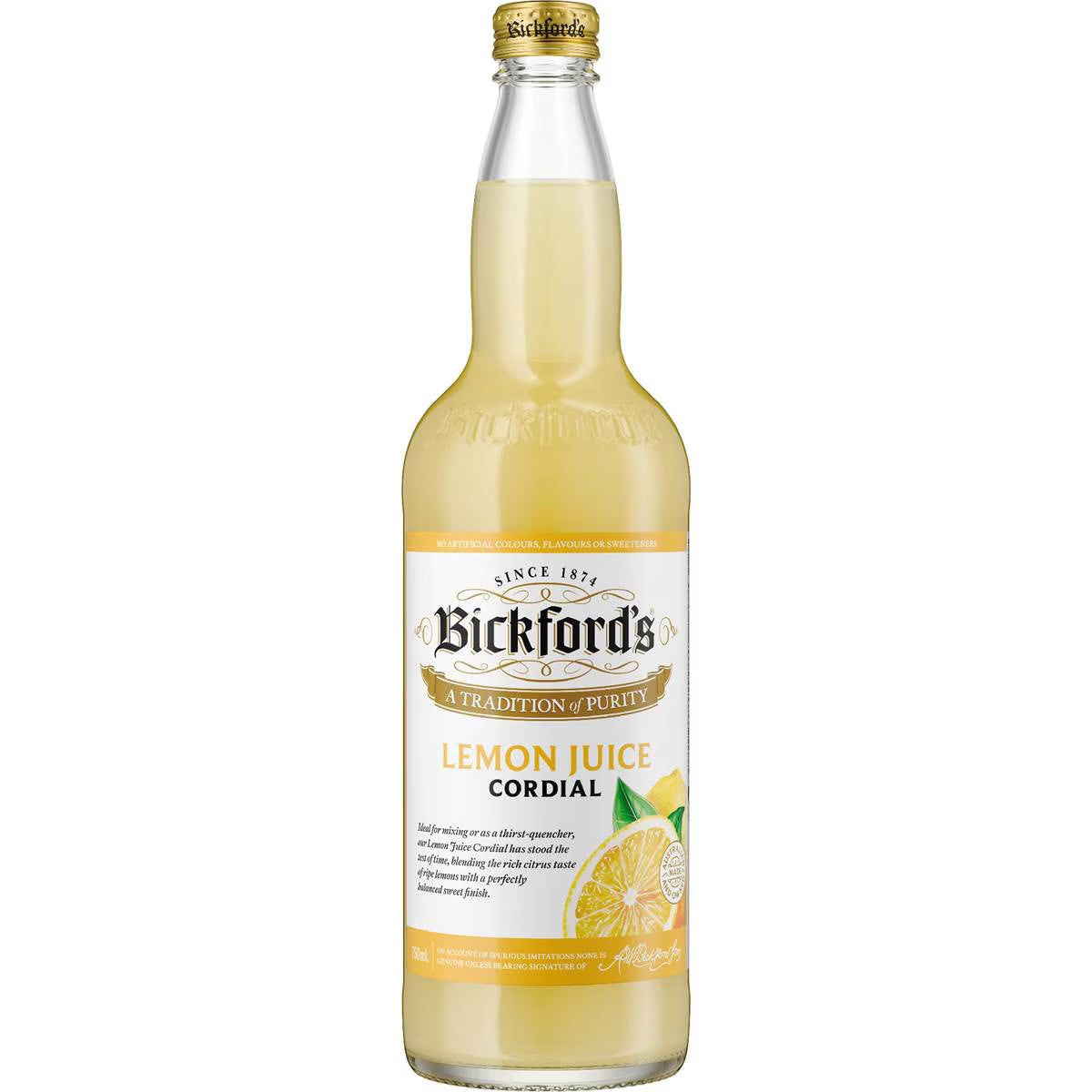 Bickford's Lemon Cordial 750ml