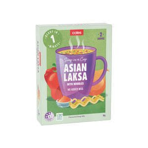 Coles Soup Cup Asian Laksa (2pk) 65g