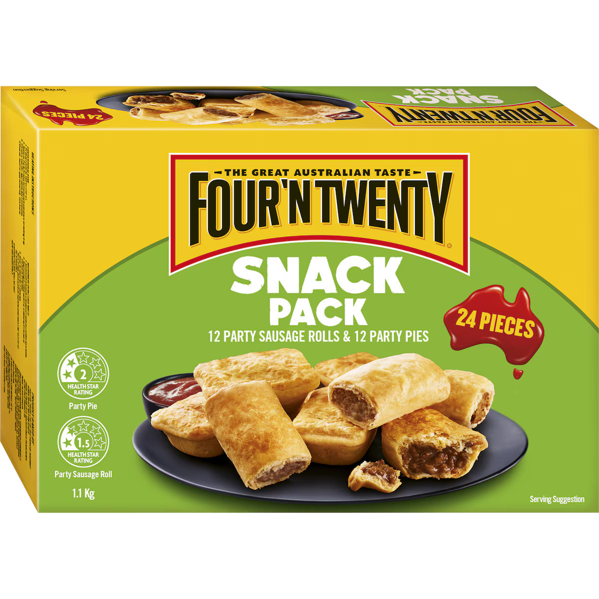 Four'N Twenty Snack Sausage Rolls & Party Pies 24 pack