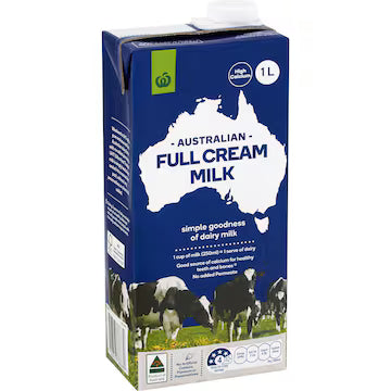 Woolworths Full Cream Long Life Milk UHT 1L