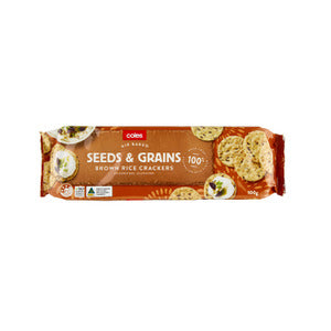 Coles Crackers Brown Rice Seeds & Grains 100g