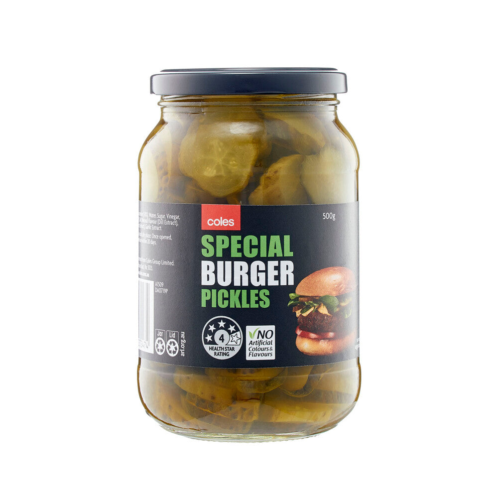 Coles Special Burger Pickles 500g