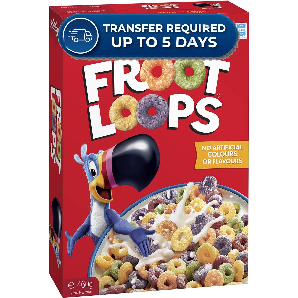 Approaching or Just Over Best Before Date – Kellogg's Froot Loops 460g best before 6/9