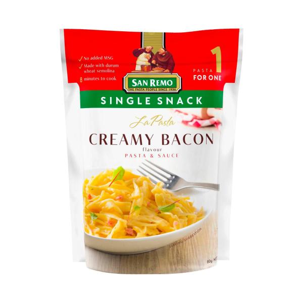 San Remo La Pasta Creamy Bacon Single Snack 80g
