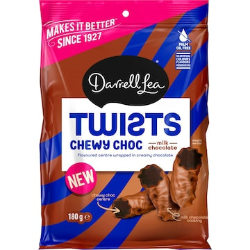 Darrell Lea Chewy Choc Twists Milk Chocolate 180g