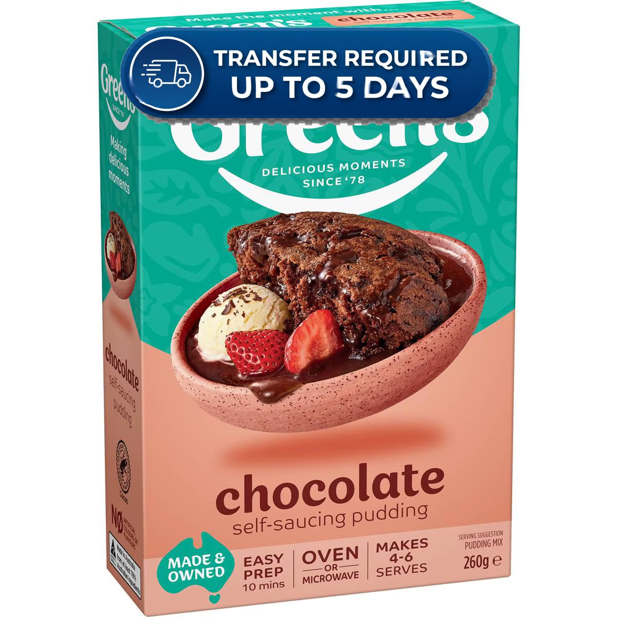 Approaching or Just Over Best Before Date – Green's Pudding Chocolate Sponge 260g