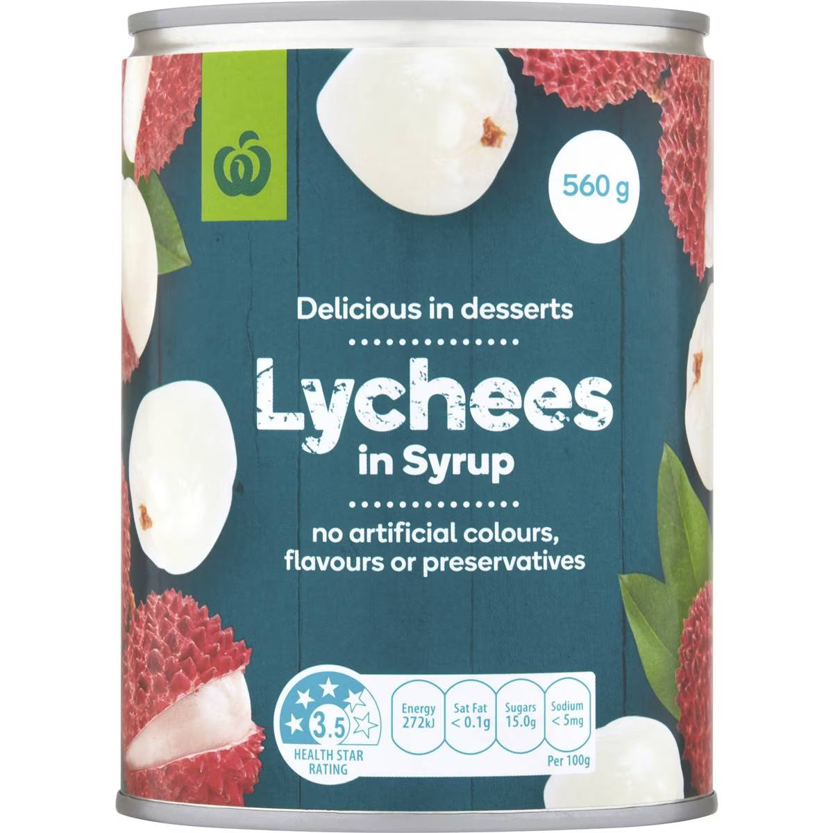 Woolworths Lychees In Syrup 560g