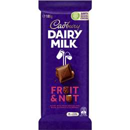 Approaching or Just Over Best Before Date – Cadbury Fruit & Nut Block 180g