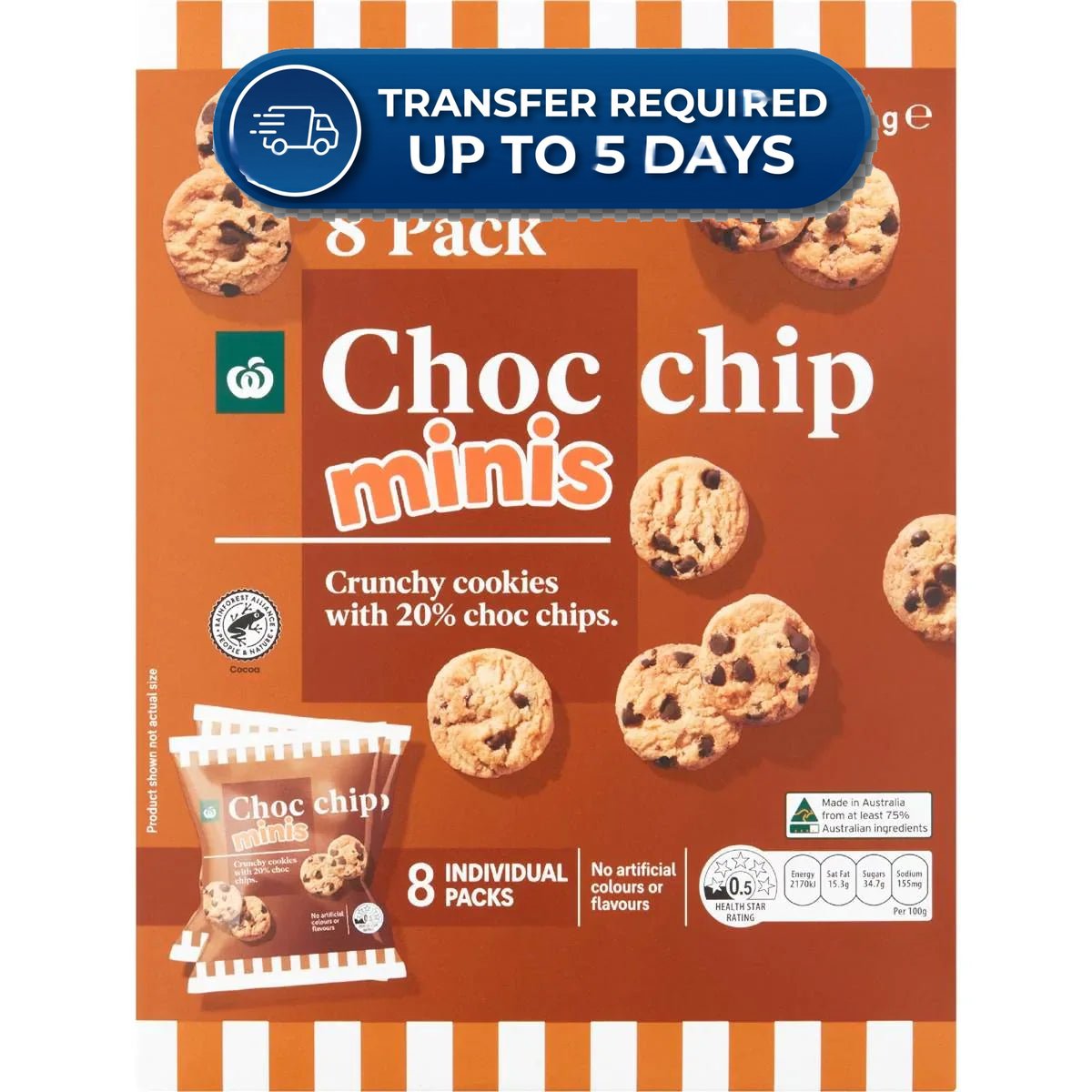 Approaching or Just Over Best Before Date – Woolworths Choc Chip Cookies Minis 8 pack