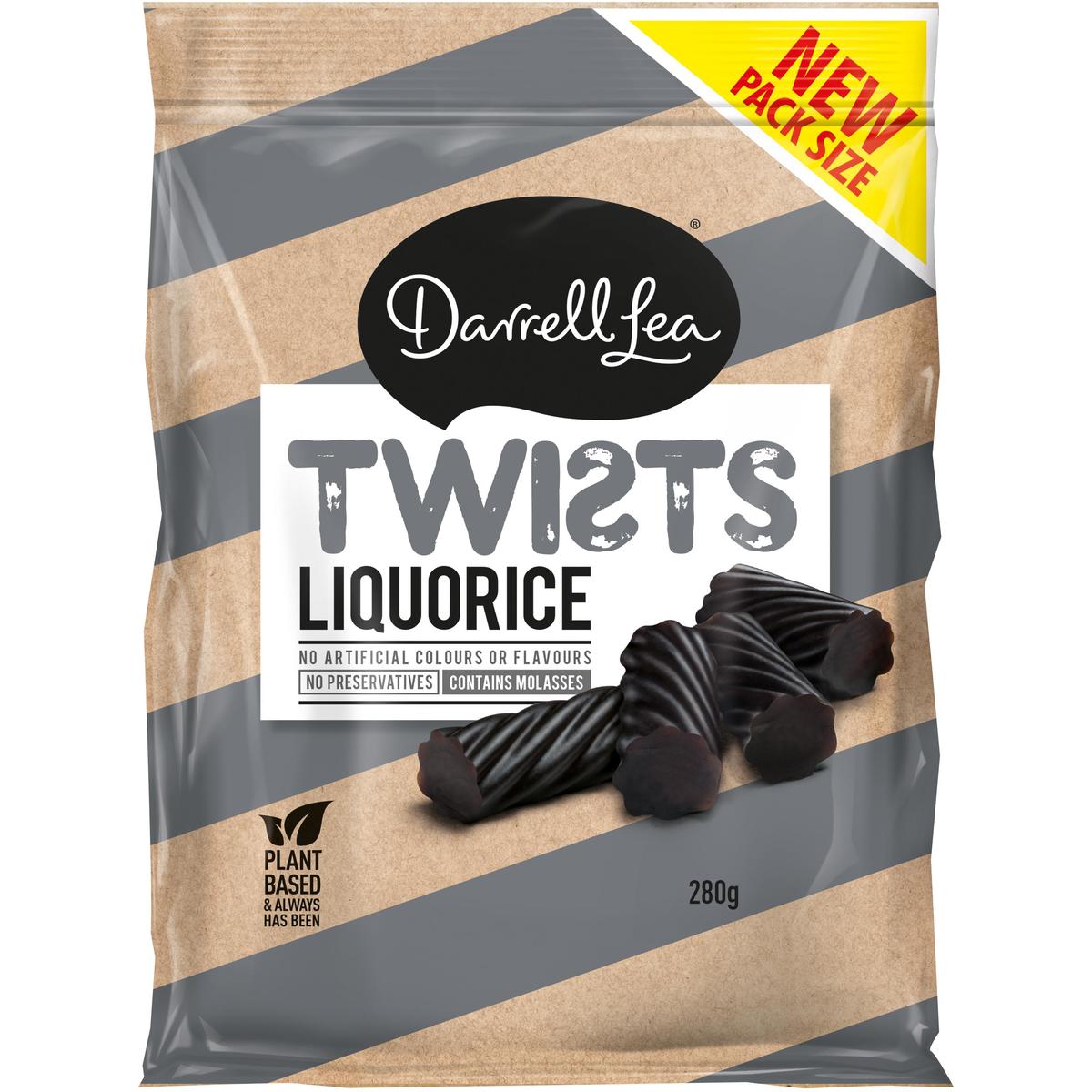 Darrell Lea Twists Liquorice 280g