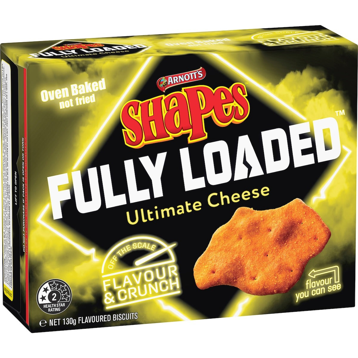 Arnotts Shapes Fully Loaded Ultimate Cheese Cracker Biscuits 130g