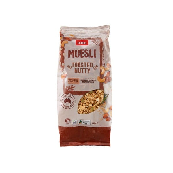 Coles Cereal Muesli Toasted Nutty 750g