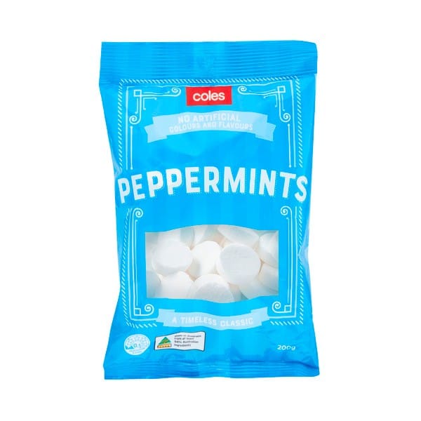 Coles Lollies Peppermints 200g