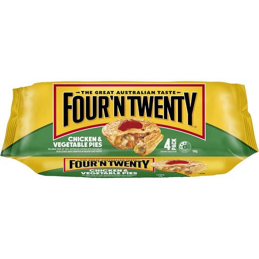 Frozen Four'N Twenty Pie Chicken & Vegetable (4pk) 700g