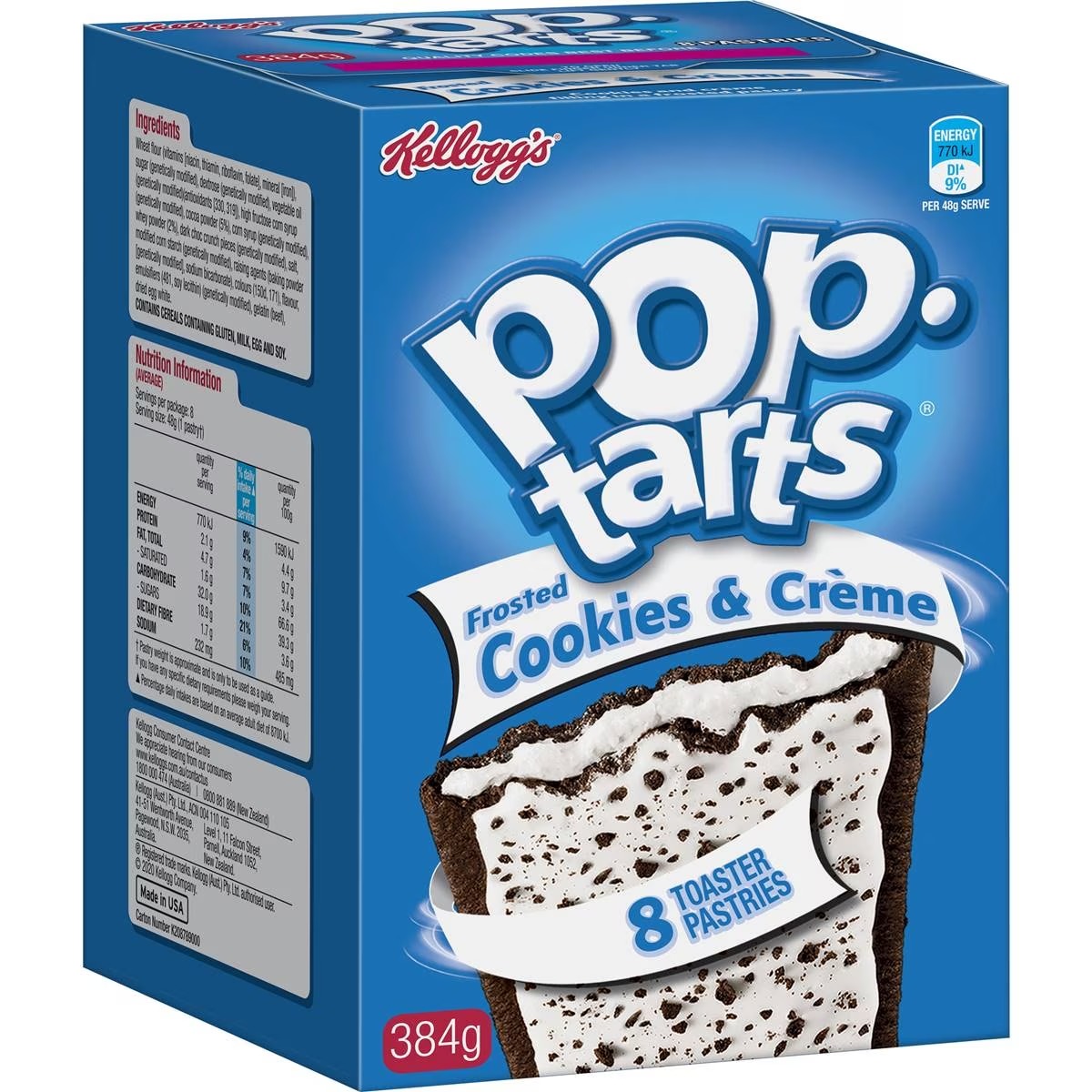 Kellogg's Pop Tarts Cookies & Creme (8pk) 384g