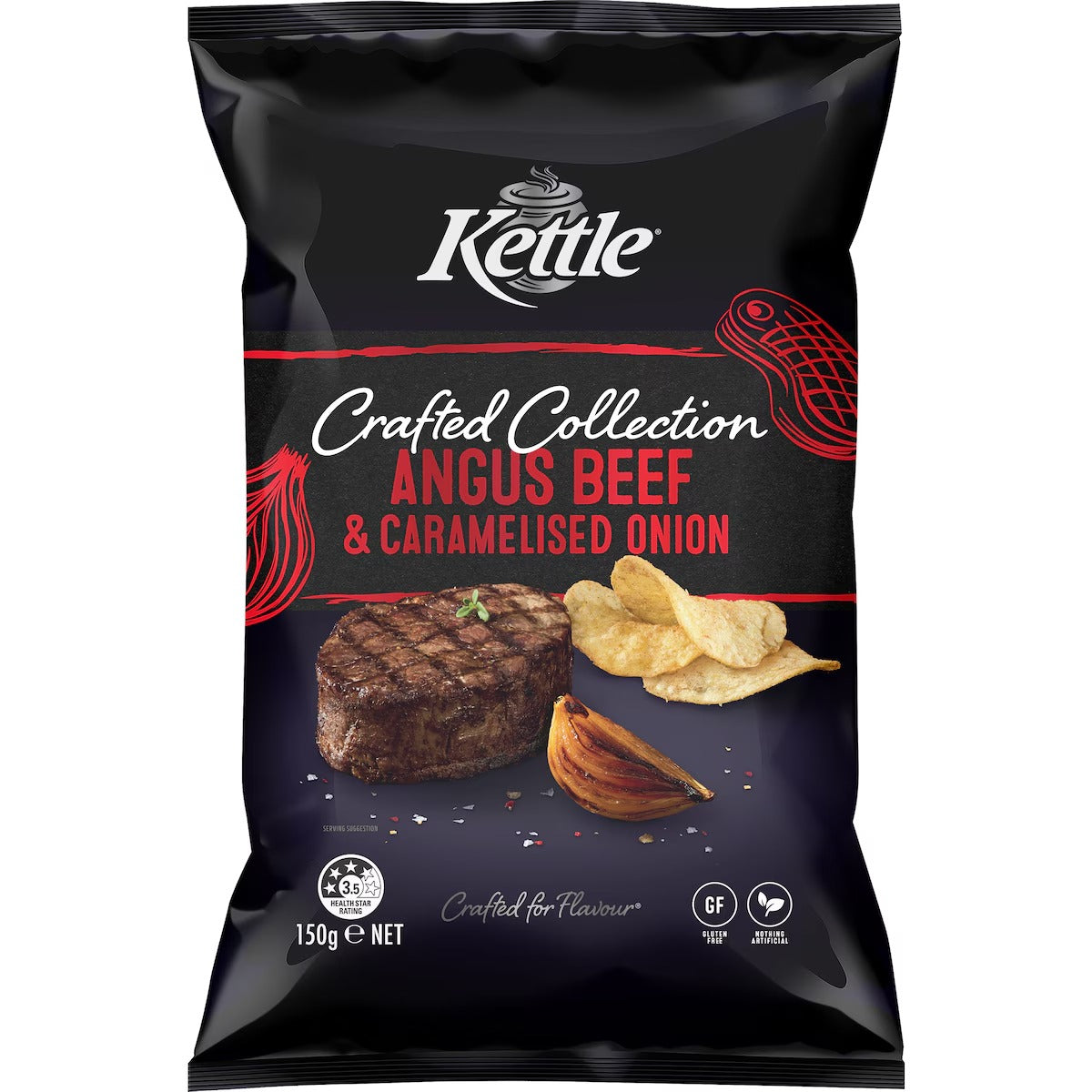 Kettle Crafted Angus Beef & Caramelised Onion 150g