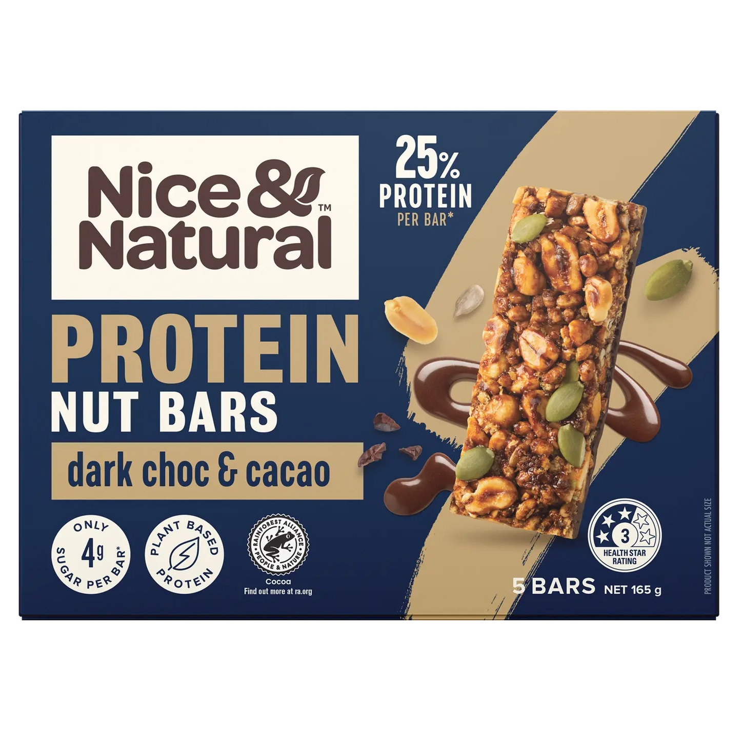 Nice & Natural Protein Nut Bars Dark Choc & Cacao 5 Pack 165g