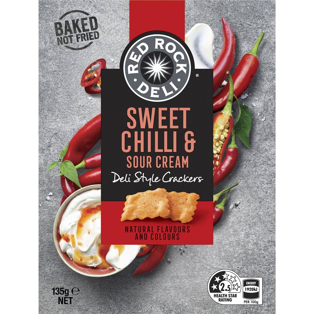 Red Rock Deli Crackers Sweet Chilli & Sour Cream 135g