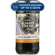 Always Fresh Black Olives Pitted 220g -(Extended Dispatch)