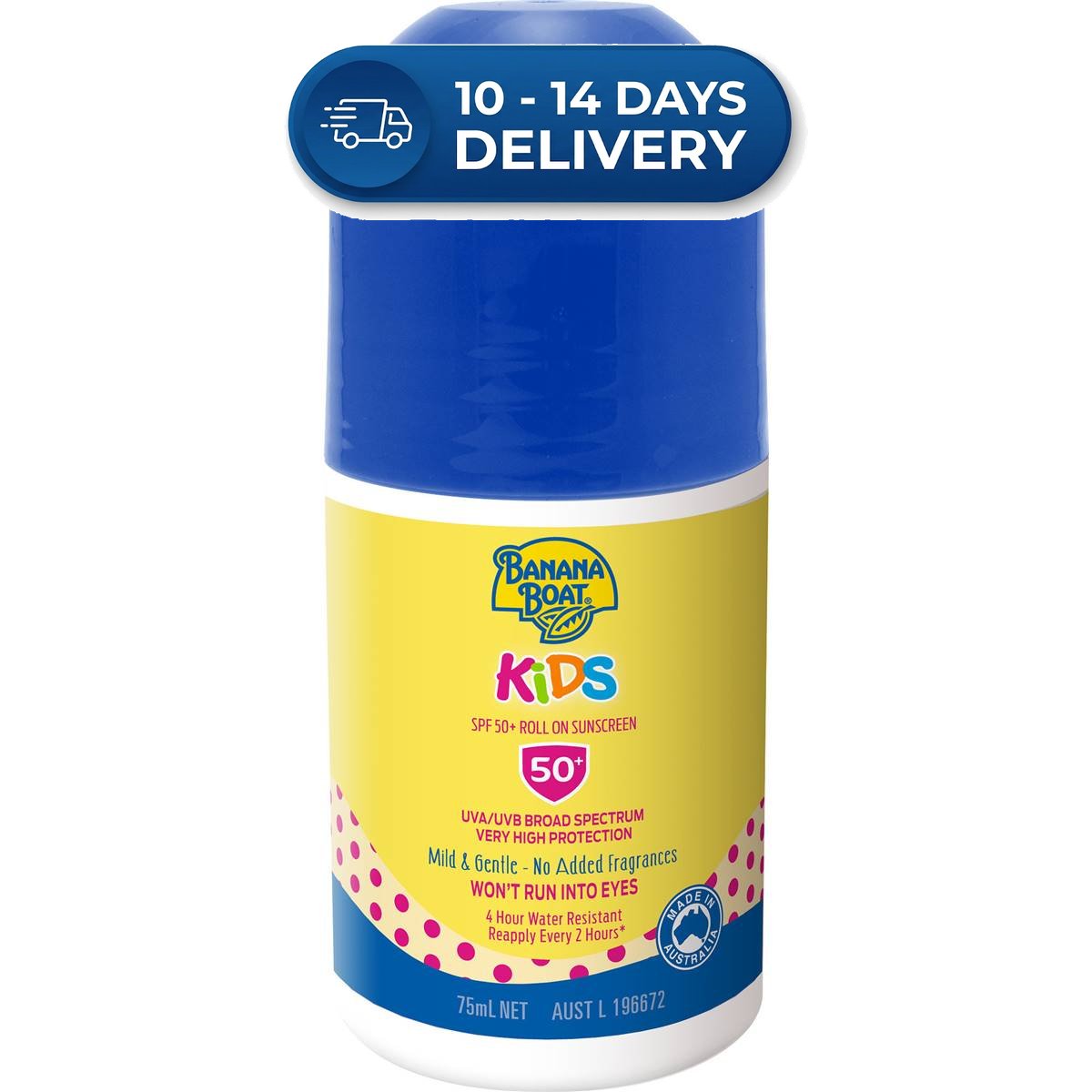 Banana Boat Kids SPF50+ Sunscreen Roll-On 75ml -(Extended Dispatch)