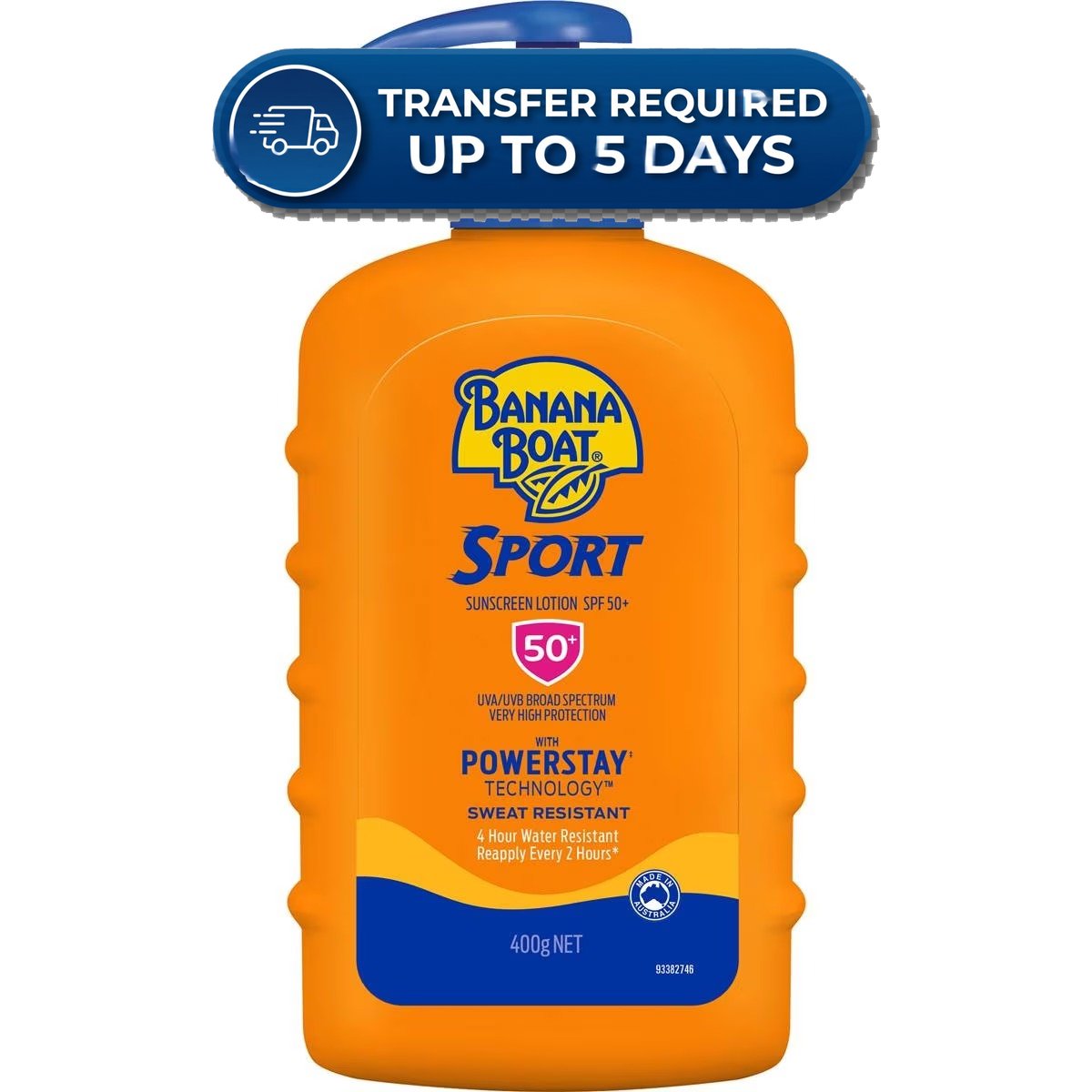 Banana Boat Sport SPF50+ Sunscreen Lotion 400g -(Extended Dispatch)