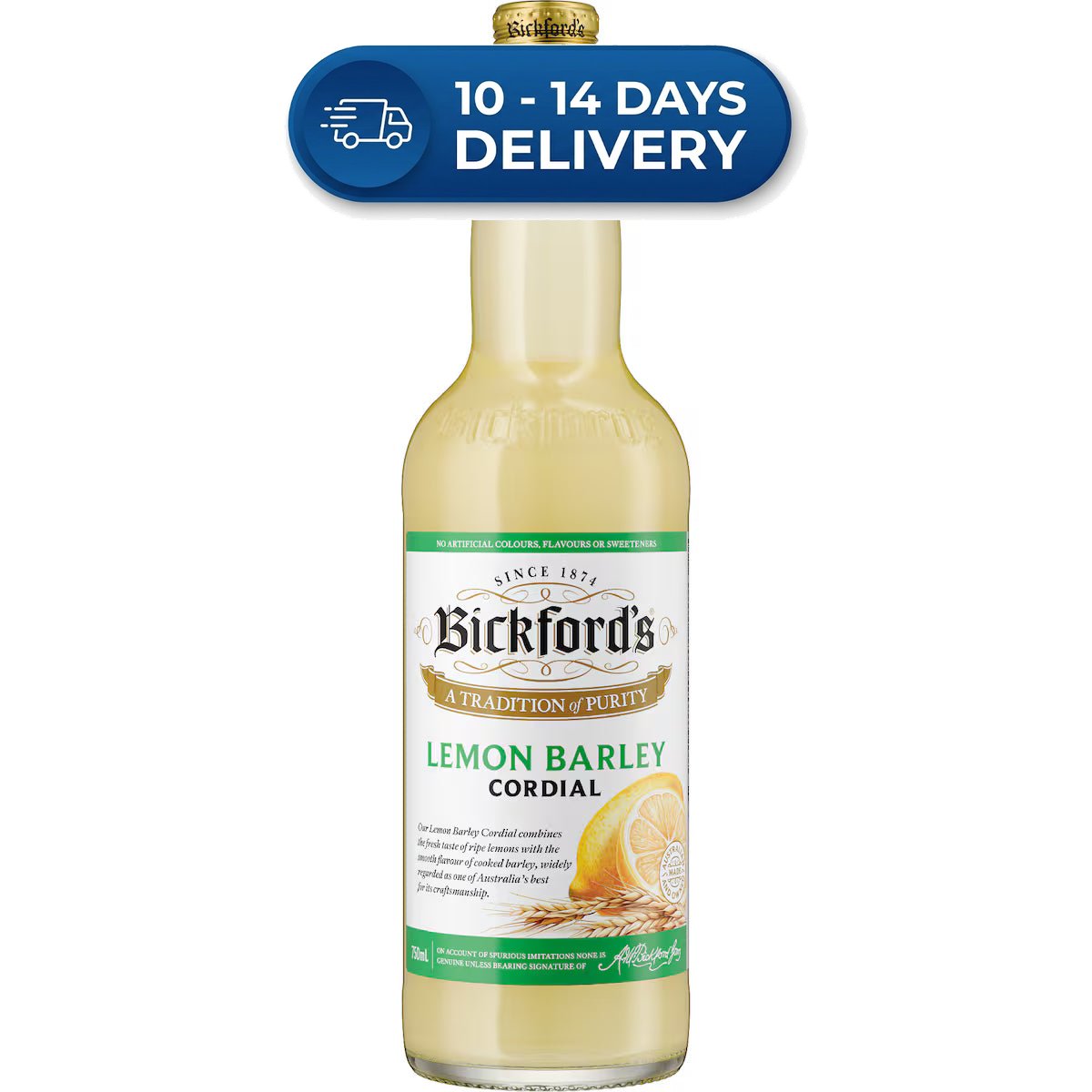 Bickford's Lemon Barley Cordial 750mL -(Extended Dispatch)