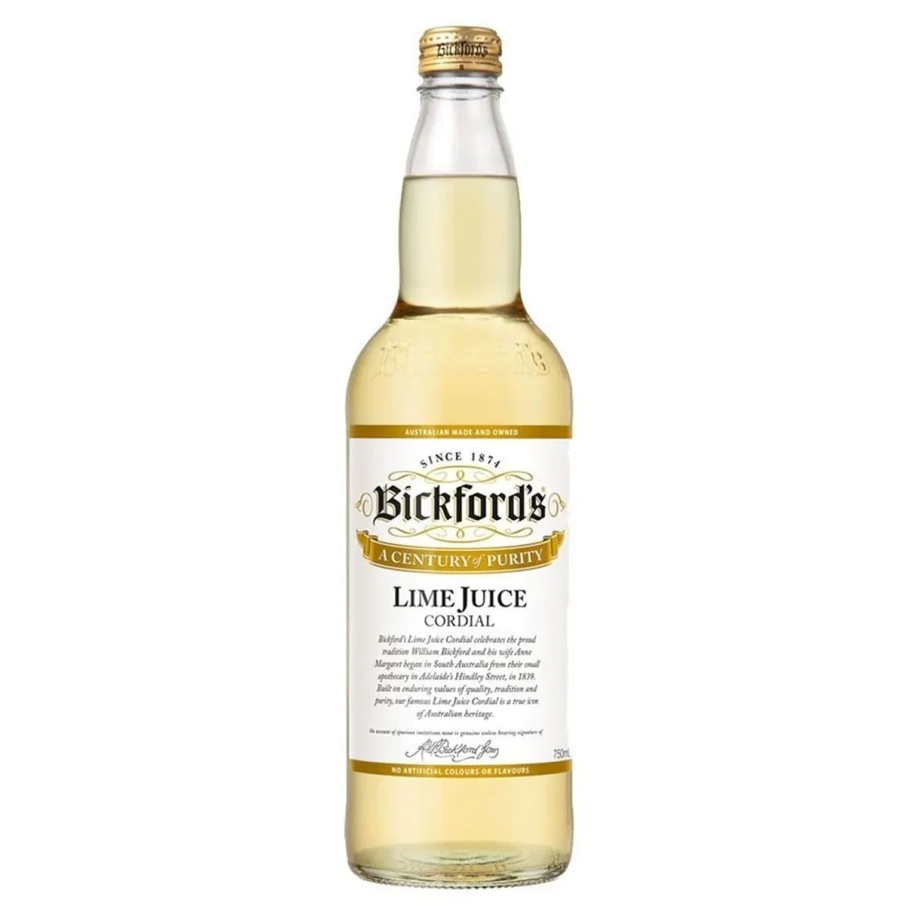 Bickford's Lime Cordial 750mL
