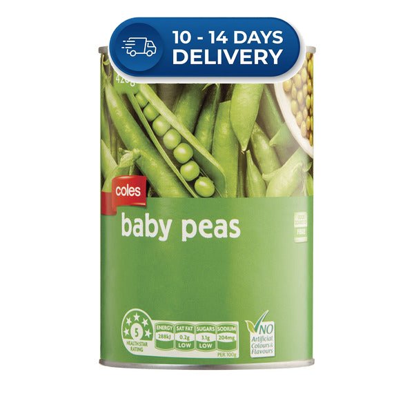 Coles Baby Peas 420g -(Extended Dispatch)