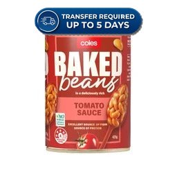 Coles Baked Beans tomato sauce 425g -(Extended Dispatch)
