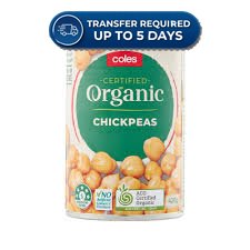 Coles Beans Organic Chick Peas 420g -(Extended Dispatch)