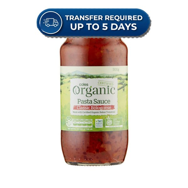 Coles Pasta Sauce Organic Bolognese 500g -(Extended Dispatch)