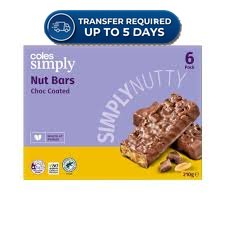 Coles Simply Choc Coated Nut Bar 6 Pack | 210g -(Extended Dispatch)