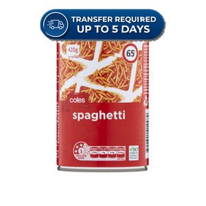 Coles Simply Spaghetti In Tomato Sauce 410g -(Extended Dispatch)