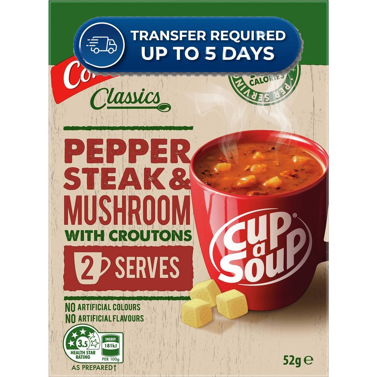 Continental Cup A Soup Pepper Steak & Mushroom (2pk) 52g -(Extended Dispatch)