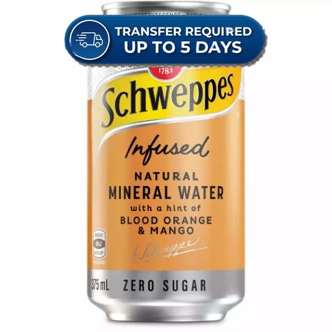 Schweppes Can Infused Blood Orange & Mango 375ml -(Extended Dispatch)