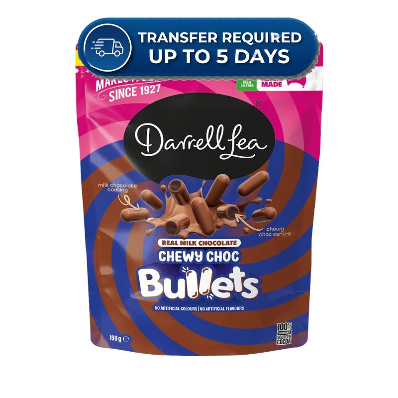 Darrell Lea Chewy Choc Bullets Milk Chocolate 190g -(Extended Dispatch)