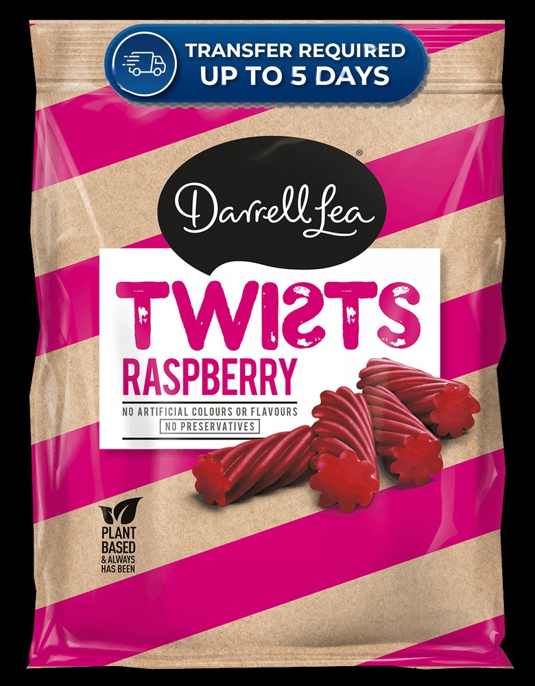 Darrell Lea Twists Raspberry 280g -(Extended Dispatch)