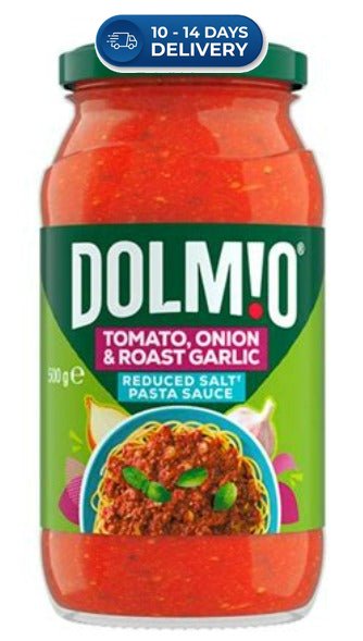 Dolmio Pasta Sauce Tomato, Onion & Roast Garlic Reduced Salt 500g -(Extended Dispatch)