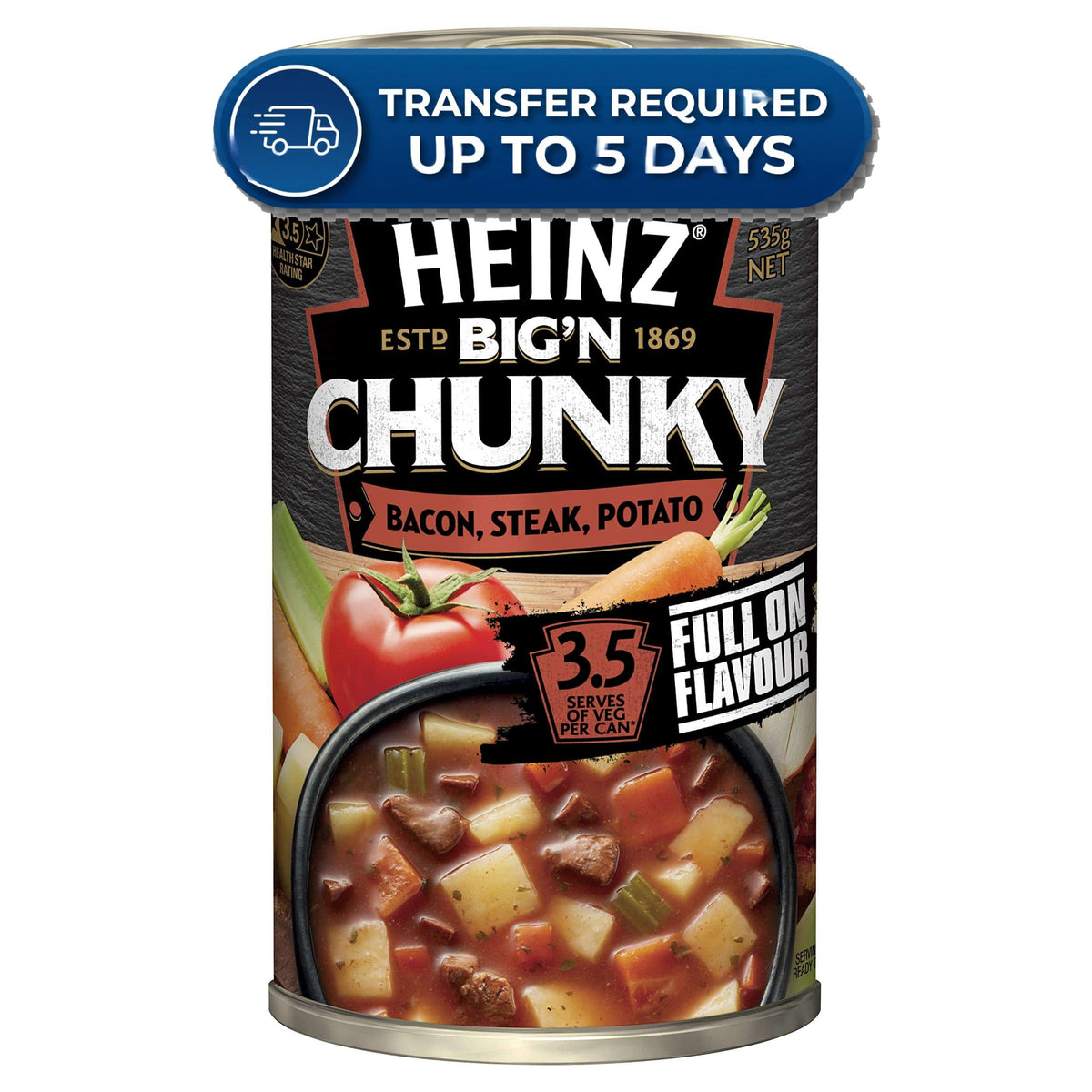 Heinz Soup Big N Chunky Bacon, Steak, Potato 535g -(Extended Dispatch)