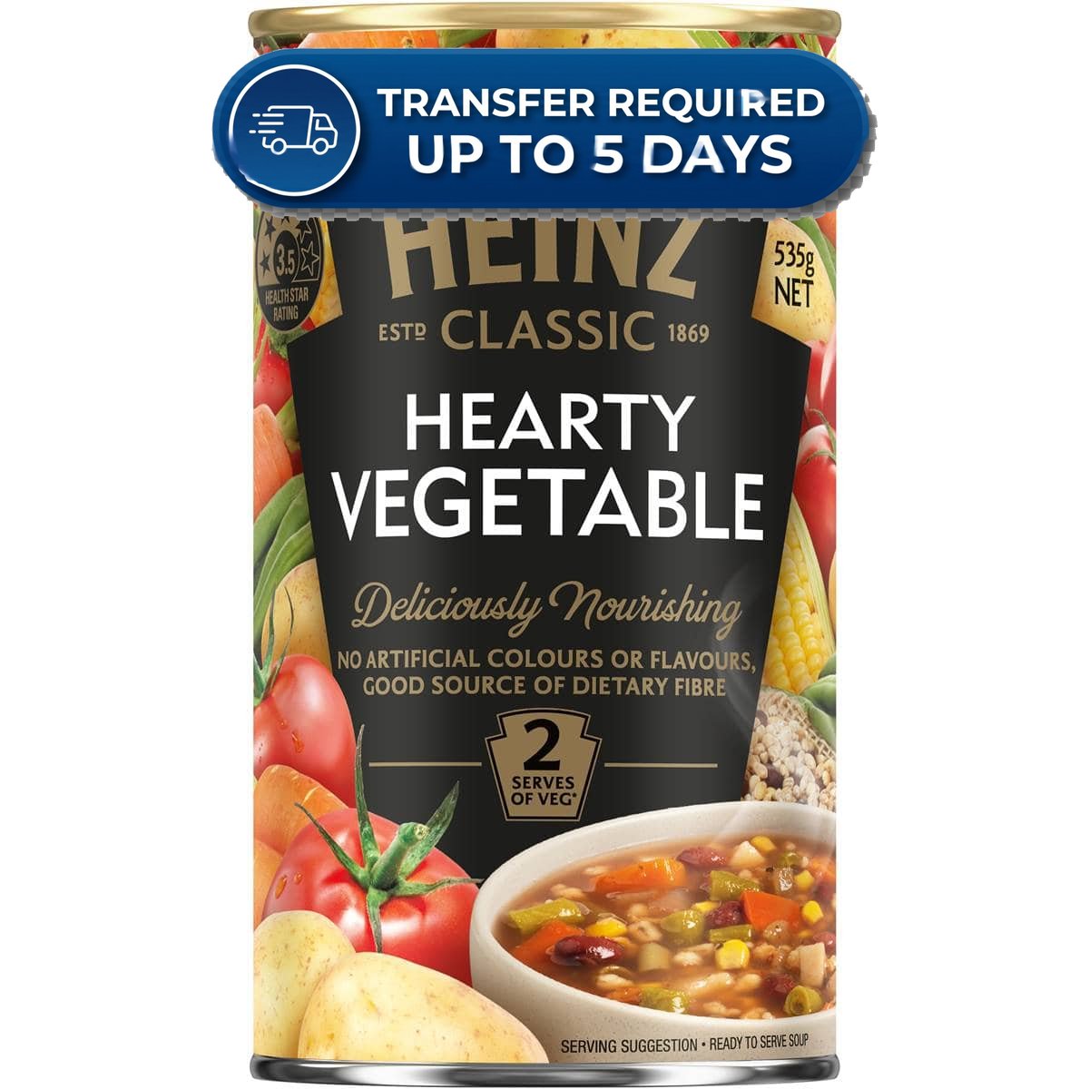 Heinz Classic Hearty Vegetable Soup Can 535g -(Extended Dispatch)