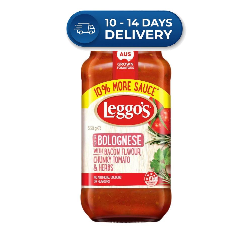 Leggo's Bolognese Bacon Pasta Sauce Jar 550g -(Extended Dispatch)