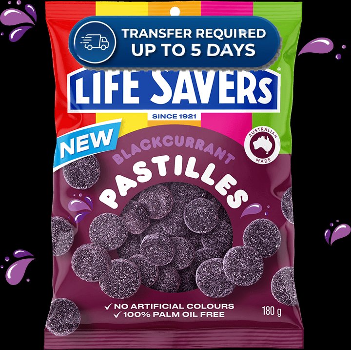 Life Savers Blackcurrant Pastilles 180g -(Extended Dispatch)