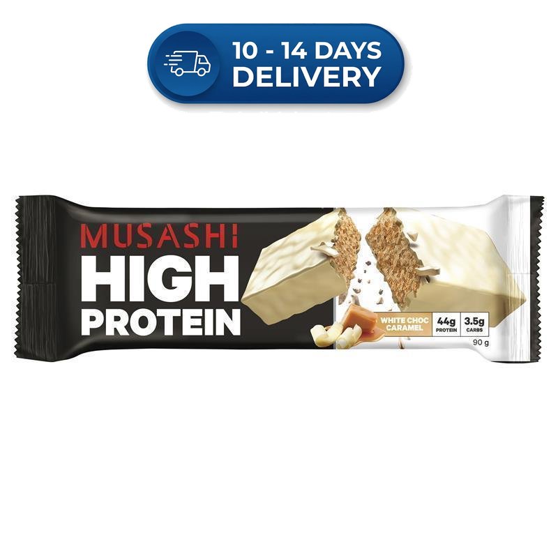 Musashi High Protein Bar White Chocolate Caramel 90g -(Extended Dispatch)
