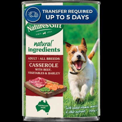 Nature's Gift Adult Wet Dog Food Casserole With Beef Vegetables & Barley 700g -(Extended Dispatch)