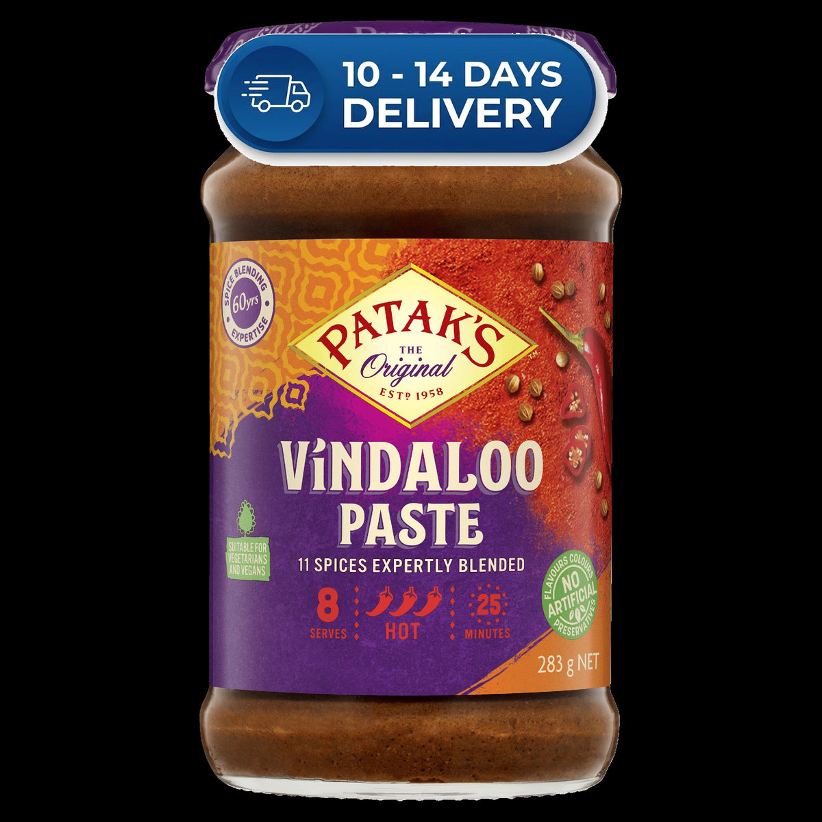 Patak's Paste Curry Vindaloo 283g -(Extended Dispatch)
