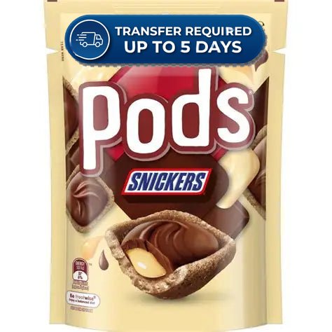 Pods Snickers Chocolate Snack & Share Party Bag 160g -(Extended Dispatch)