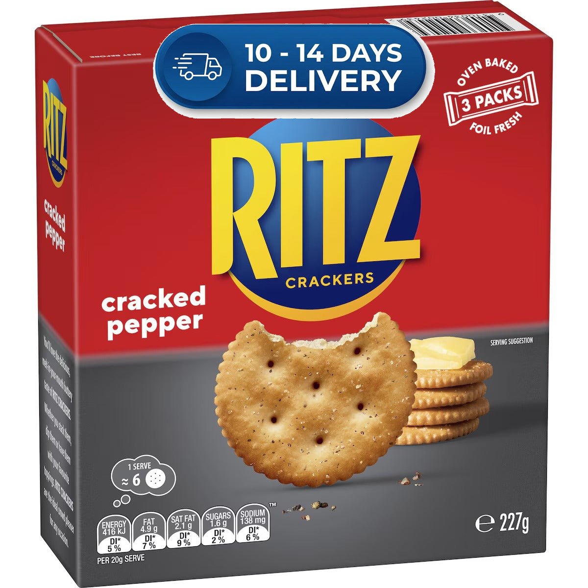 Ritz Crackers Black Pepper 227g -(Extended Dispatch)