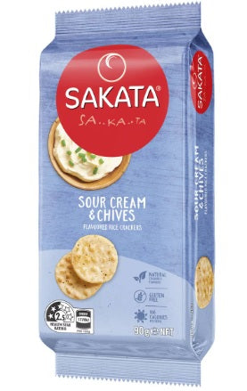 Sakata Rice Crackers Sour Cream & Chives 90g***